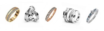 Skldan snubn prsteny s pbhem a barevn kameny, Diamonds International Corporation