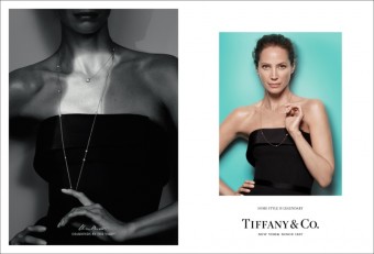 Christy Turlington wears Elsa Peretti Diamonds by the Yard necklace, Tiffany & Co.