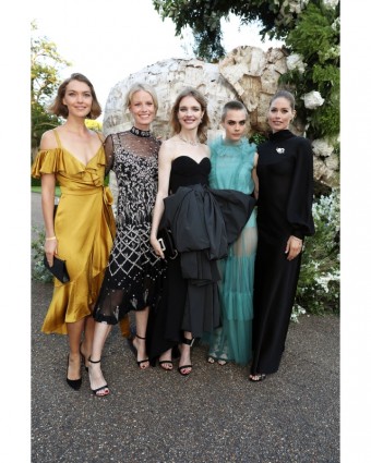 Models Arizona Muse, Caroline Weinberg, Natalia Vodianova, Cara Delevingne and Doutzen Kroes dazzled in Tiffany jewelry at the Porter X Tiffany & Co. Gala for Save the Elephants, photo Credit: Getty Images