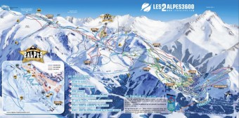 Mapa stediska Les 2 Alpes, foto zdroj: Beta tour