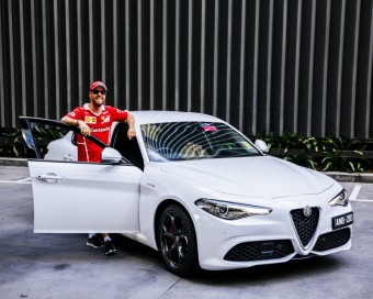 Sebastian Vettel se pochlubil novm Alfa Romeo Giulia Veloce, zdroj: Twitter