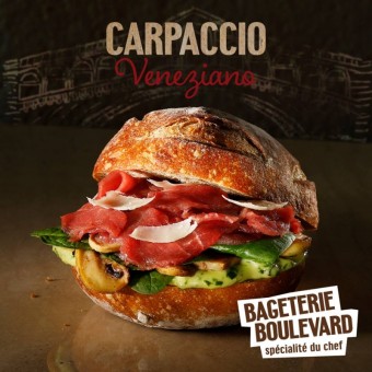 Limitovan edice Carpaccio Veneziano, Spcialit Du Chef Bageterie Boulevard