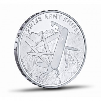 Mince hodnoty 20 švýcarských franků, design: Nadja Baltensweiler, Victorinox