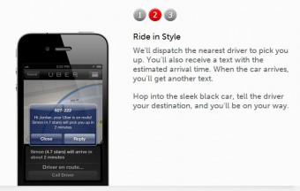 Aplikace Uber na odvoz autem